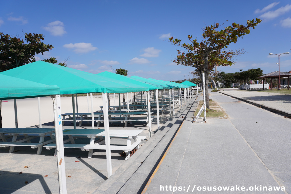 トロピカルビーチの豊富なBBQ貸切テント