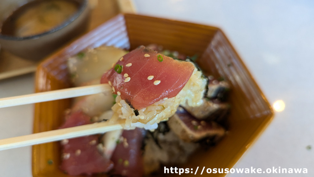 沖縄県国頭港食堂「刺身漬け丼五点盛丼」