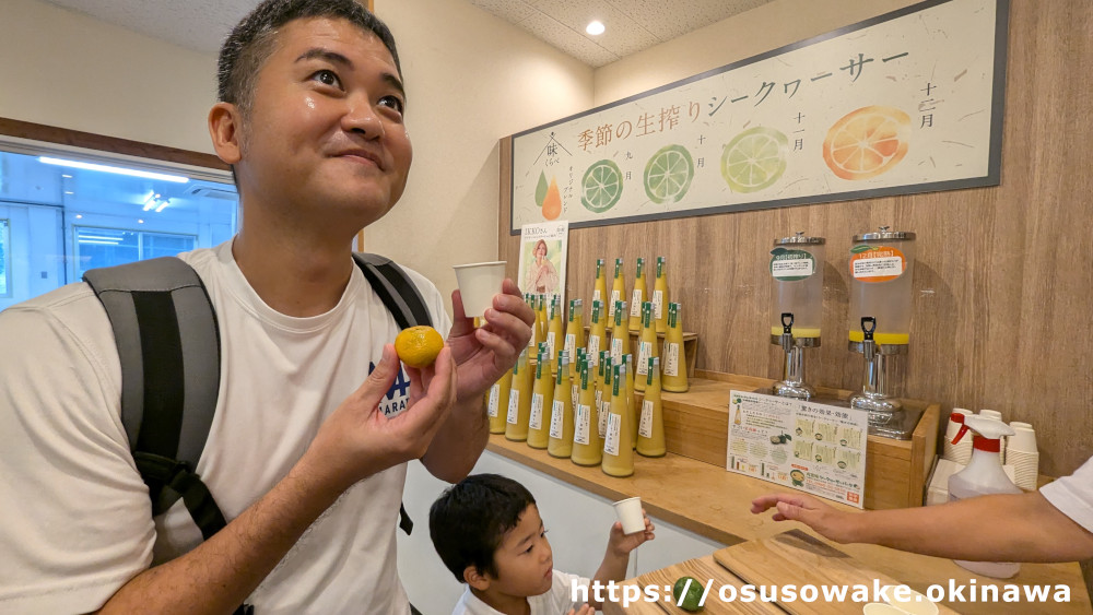 大宜味シークワサーパークで試飲飲み比べ