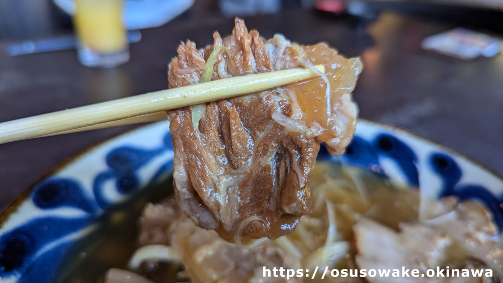 名護市百年古家「大家の郷（うふやーの郷）」うふやーそば全部のせ、軟骨ソーキ