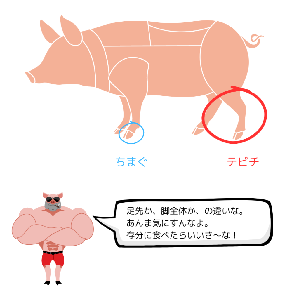 沖縄の豚肉「ちまぐ」と「テビチ」の違い